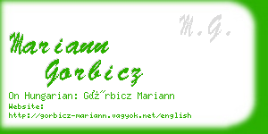 mariann gorbicz business card